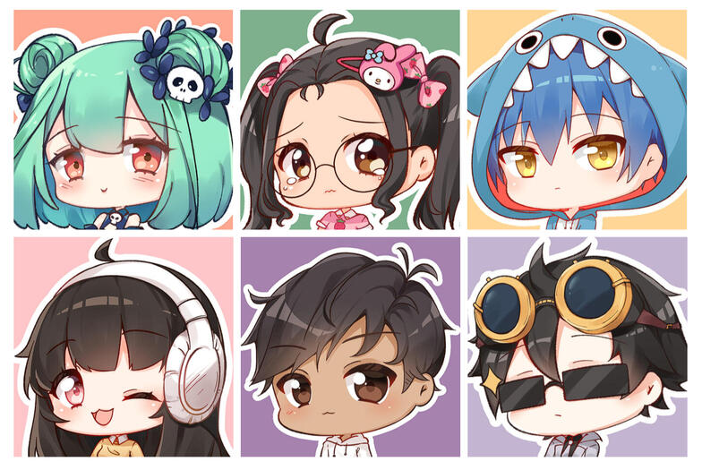 Various Chibi headshots incl. Rushia